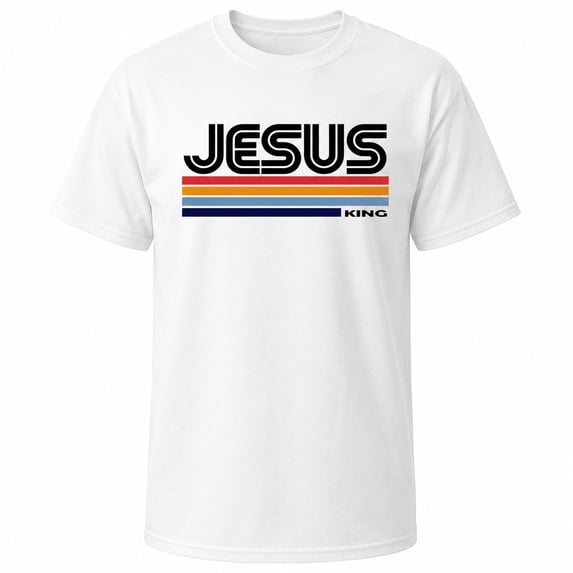 Retro Jesus King Graphic T-Shirt, Unisex Classic Fit Cotton Tee