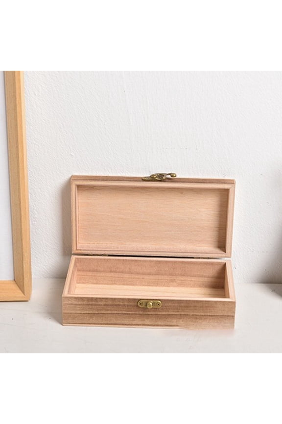 Retro Jewelry Box Desktop Natural Wood Clamshell Storage Decoration Wooden, Carbon