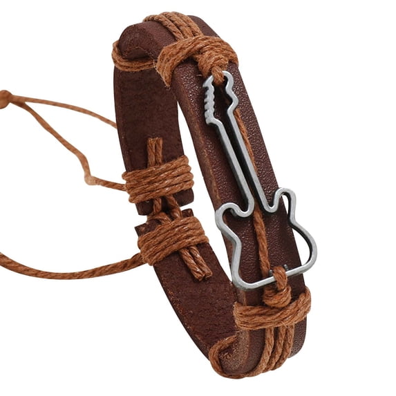 Retro Jewelry Bracelet for Music Festival Guitar Rope Braided European and Men's Accessory Statement Wristwear for Style Conscious Individuals
