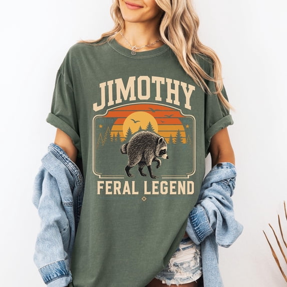 Retro Jimothy Raccoon Shirt, Funny Seattle Meme Legend, Feral Animal Tee Multicolor