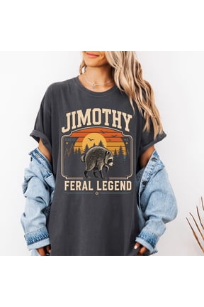 Retro Jimothy Raccoon Shirt, Funny Seattle Meme Legend, Feral Animal Tee Multicolor