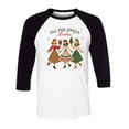 thumbnail image 1 of Retro Jingle Ladies Three-Quarter Raglan Sleeve Baseball Shirt Unisex 2X-Large White/Black, 1 of 5