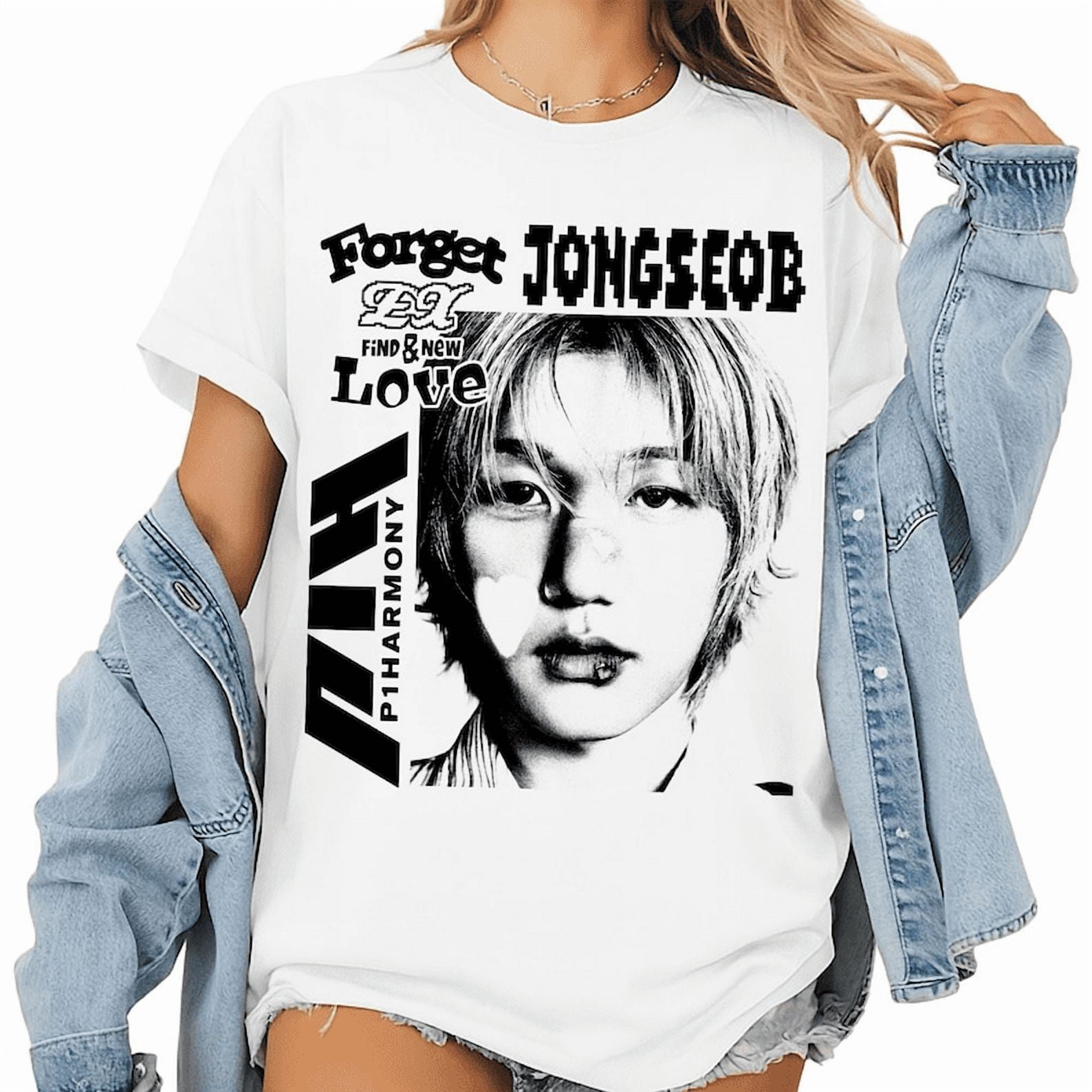 Retro Jongseob Kpop TShirt, P1Harmony Ex Album, P1Harmony LIVE TOUR