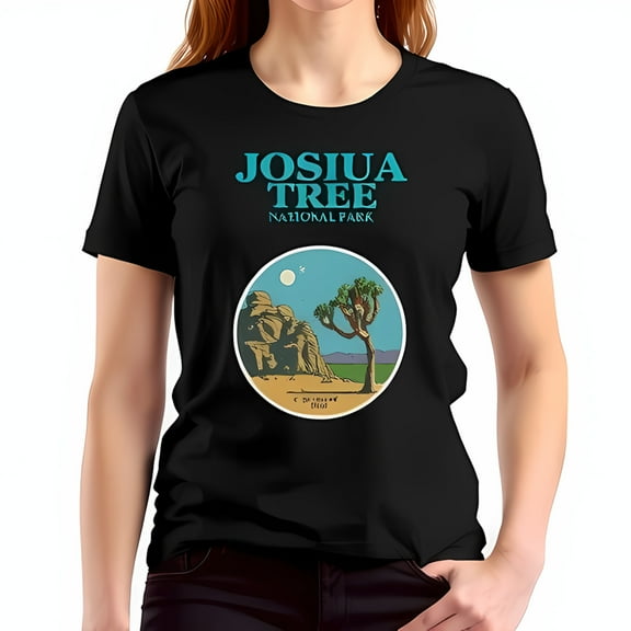 Retro Joshua Tree National Park Graphic Cotton Short Sleeve T-Shirt - Vintage Style Desert Design