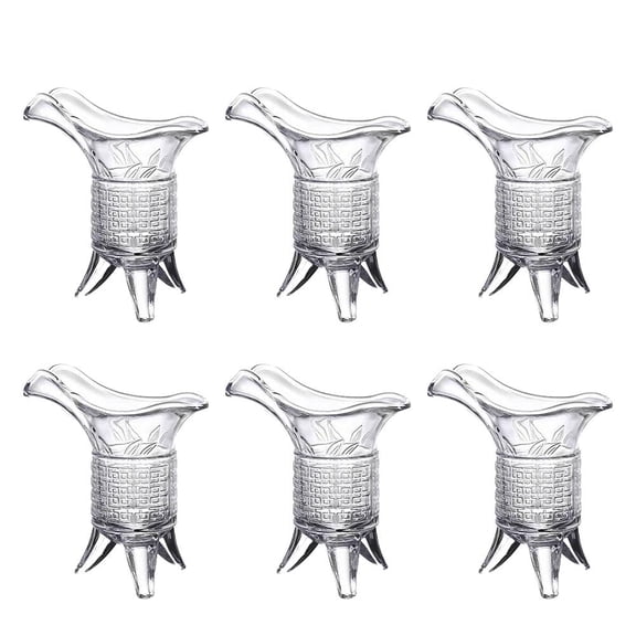 Retro Jue Cup Shot Glasses, Ancient Chinese Style Wine Vessel, Vintage Tripod Drinking Glasses for Whiskey, Liquor, Soju, Set of 6