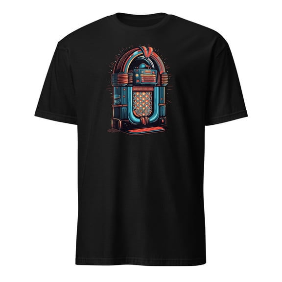 Retro Jukebox Classic Music Vintage Dad Gift T-Shirt (Black, M)