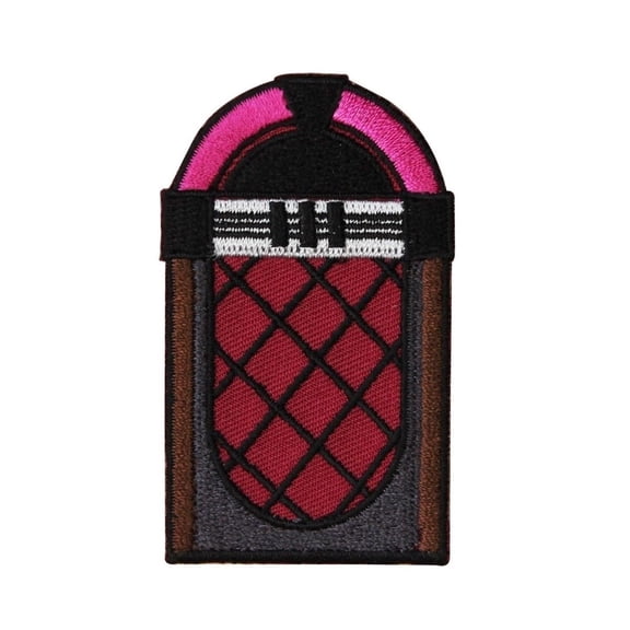 Retro Jukebox Patch Diners Classic Coin Operated Music Player Iron On Applique