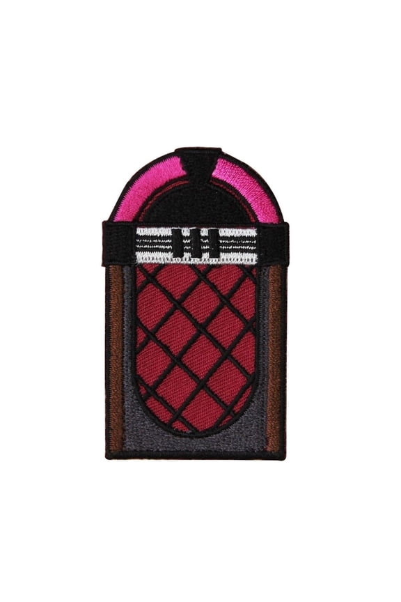 Retro Jukebox Patch Diners Classic Coin Operated Music Player Iron On Applique