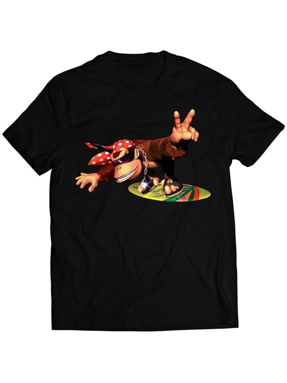 Retro Jungle Platformer T-Shirt Funky Monkey Graphic Tee Unisex Gamer Shirt