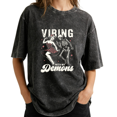 thumbnail image 1 of Retro Just A Girl Who Loves Books Wash Print Tshirt Graphic Tees Charcoal Oversize S-2XL Casual Tops, 1 of 4
