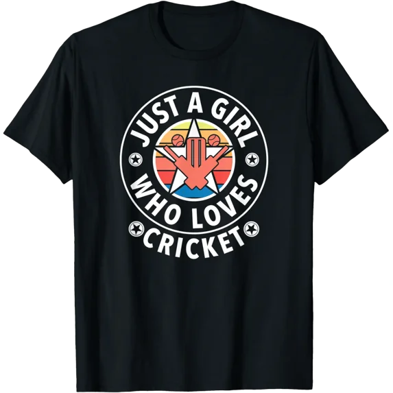 Retro Just A Girl Who Loves Cricket Sports Lovers T-Shirt Unisex Full Size S-5XL