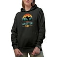 thumbnail image 1 of Retro Just Anotter Day - Witty Animal Pun Quote, Black Hooded Sweatshirt or Hoodie, Small, 1 of 5