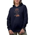 thumbnail image 1 of Retro Just Here for the Pie, Thanksgiving Day Art Merch Gift, Navy Blue Hooded Sweatshirt or Hoodie, XL, 1 of 5