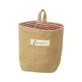 thumbnail image 1 of Retro Jute Cotton Mini Desktop Storage Bags Lining Sundries Basket Hanging Bag Collapsible Convenient Decor, 1 of 5