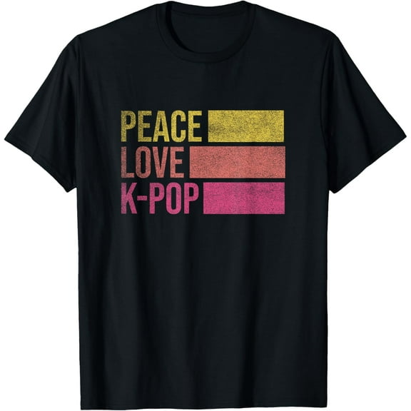 Retro K-Pop For Teen Girls Women KPop And Peace T-Shirt