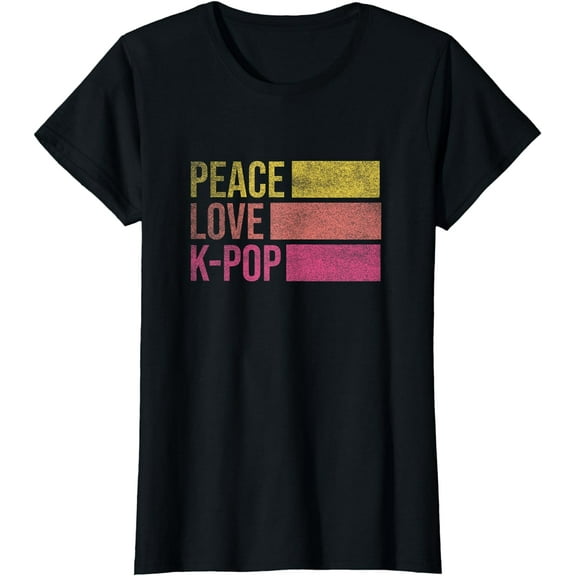 Retro K-Pop Shirts For Teen Girls Women KPop And Peace T-Shirt