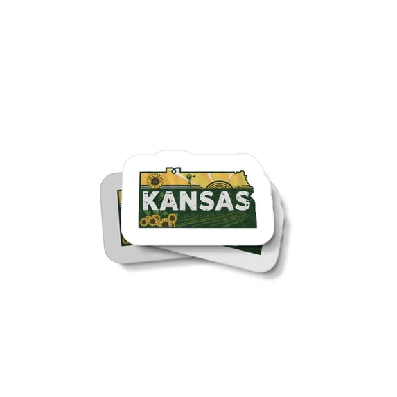 Retro Kansas Waterproof Sticker