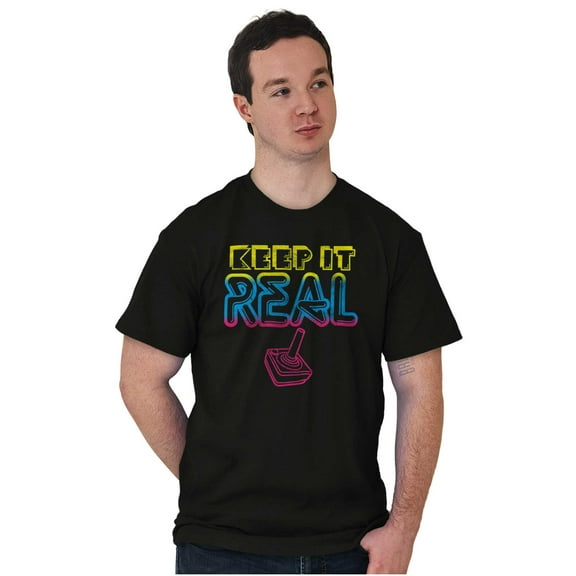Retro Keep It Real Vintage Video Game Men's Graphic T Shirt Tees Brisco Brands L
