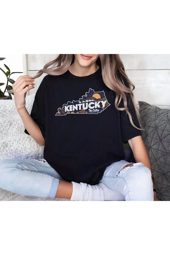 Retro Kentucky State T-Shirt Family Travel Souvenir Graphic Tee All size S-3XL