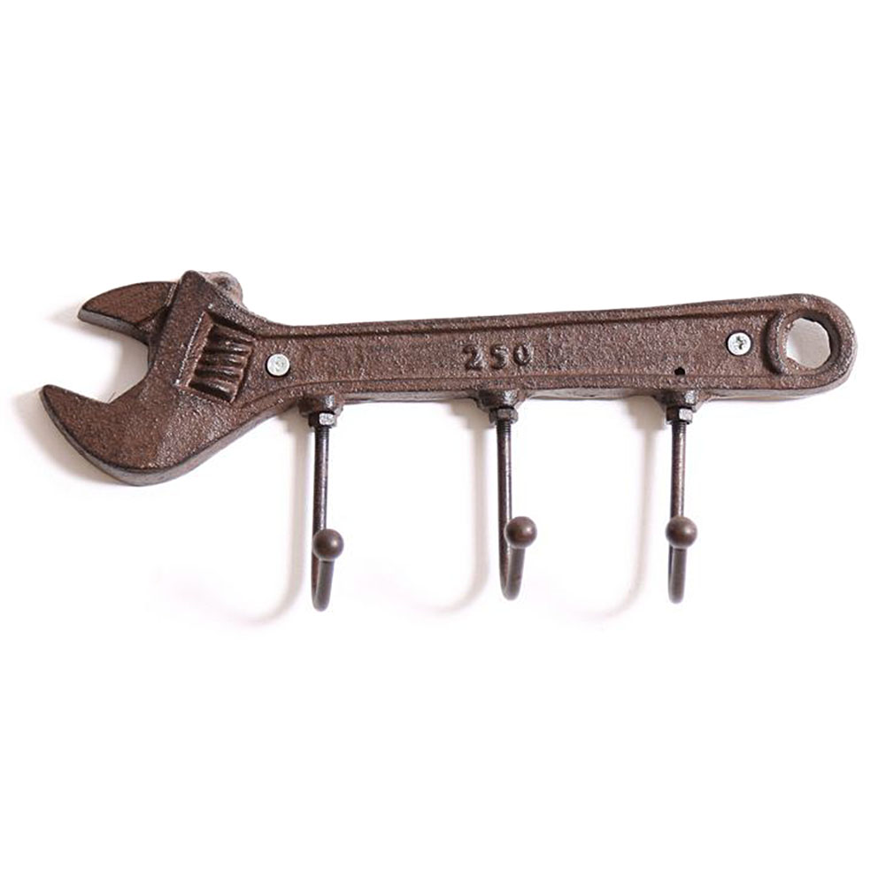 Retro Key Rack Holder Hooks Iron Wrench Spanner Shape Wall Mounted Man Cave Garage Tool Holder Coat Hat Hooks Rack Hanger Walmart