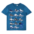 thumbnail image 1 of Retro Kicks Men's Evolution Of Jordan Shoes Throughout The Years Tee T-Shirt (Large, Blue), 1 of 1