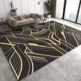 thumbnail image 1 of Retro Kids Rugs, Luxury Brown Gold Geometric Area Rug For Living Room, Fade Resistant Machine Washable Non-Slip Carpets For Bedroom Living Room Entrance Nursery, 1 of 7