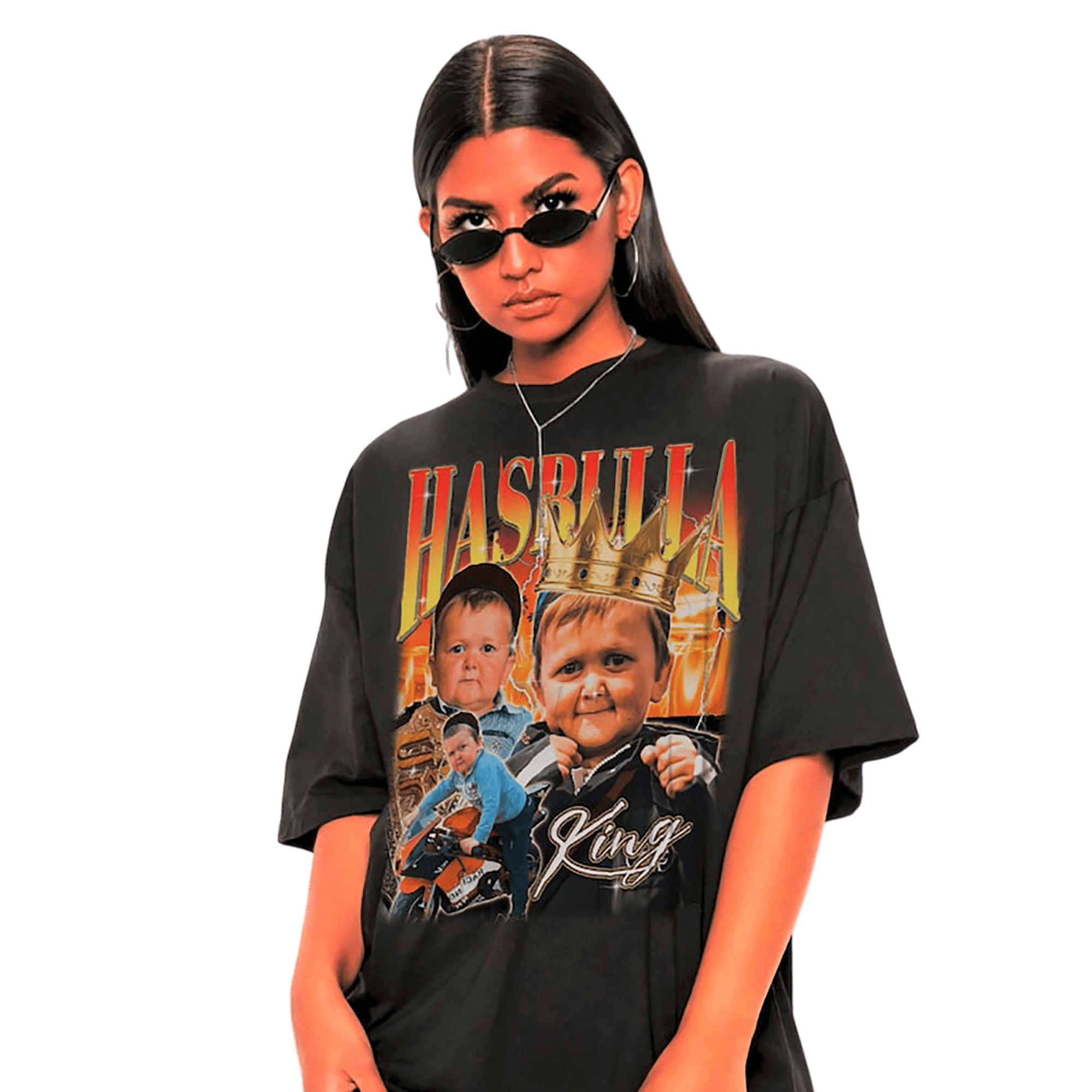 Retro king hasbulla unisex classic 2d t shirt hasbulla homage funny