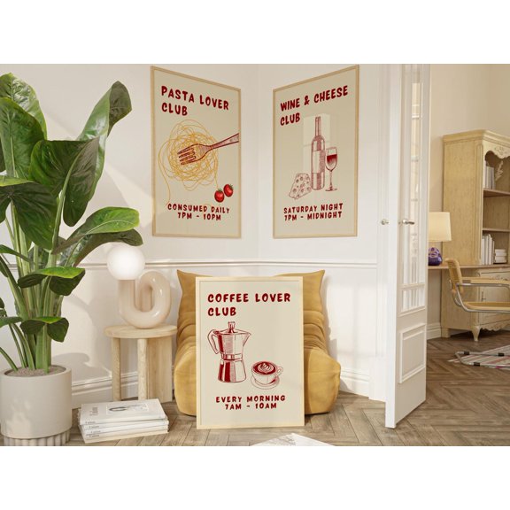 Retro Kitchen Art Prints Set 3 Unframed Paper Print 8x12