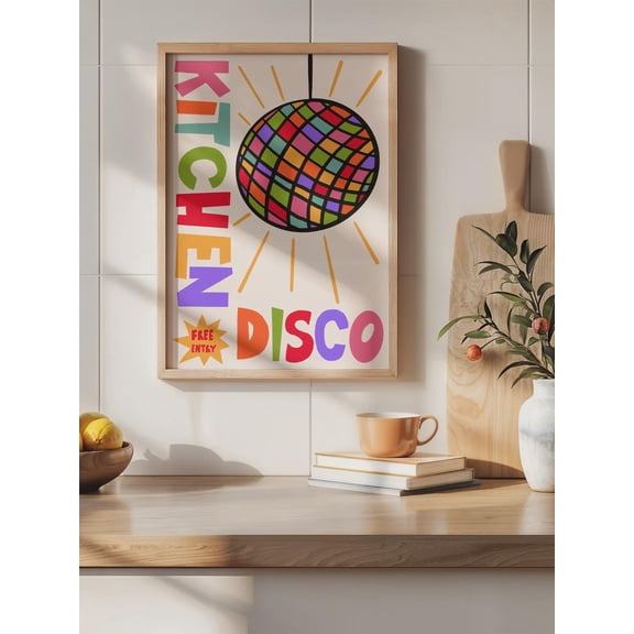 Retro Kitchen Disco Poster Home Decor Poster Poster , Poster Print Only