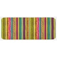 thumbnail image 1 of Retro Kitchen Mat, Colorful Striped Abstract Pattern Triangles Squares Quirky Fun Shapes Art Print, Plush Decorative Kitchen Mat with Non Slip Backing, 47" X 19", Multicolor, by Ambesonne, 1 of 1