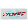 thumbnail image 1 of Retro Kitchen Mat, Keep It Moving Phrase Hipster Lifestyle Bicycle Grunge Display, Plush Decorative Kitchen Mat with Non Slip Backing, 47" X 19", Sky Blue Red Coconut, by Ambesonne, 1 of 1