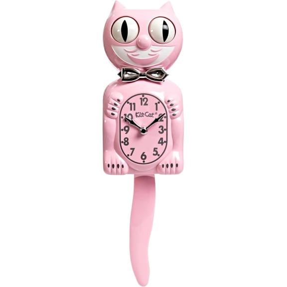 Kit Cat Klock Classic Pink Limited Edition Wall Clock, Iconic Retro Vintage Cat Clock with Moving Eyes, Wagging Tail & Rolling Eyes