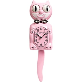 Kit Cat Klock Classic Pink Limited Edition Wall Clock, Iconic Retro Vintage Cat Clock with Moving Eyes, Wagging Tail & Rolling Eyes