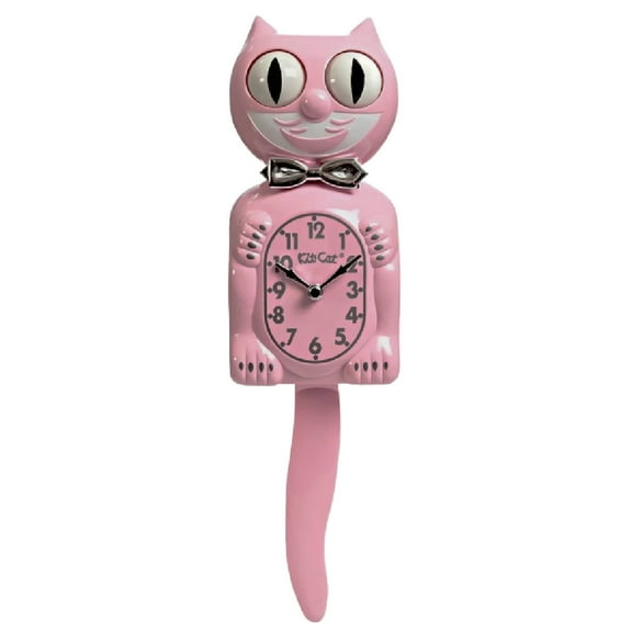 Retro Kitchen Pink Kit Cat Clock 15.5" Full Size Kit-Cat Klock with Moving Eyes and Tail Retro Style