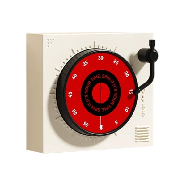 Retro Kitchen Timer, Magnetic Timer for Cooking, Visual Timers with Loud Chime, Record Player Design Timers for Kids Classroom Home Schooling and Teacher Tool