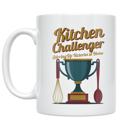 Retro Kitchen Trophy Design - Home Cooking Enthusiast - 11 oz Ceramic Coffee Mug