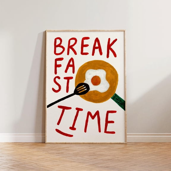 Retro Kitchen Wall Art Breakfast Time Kitchen Print Food Wall Art Kitchen Decor Hand Painted Cafe Wall Art Print Kitchen
