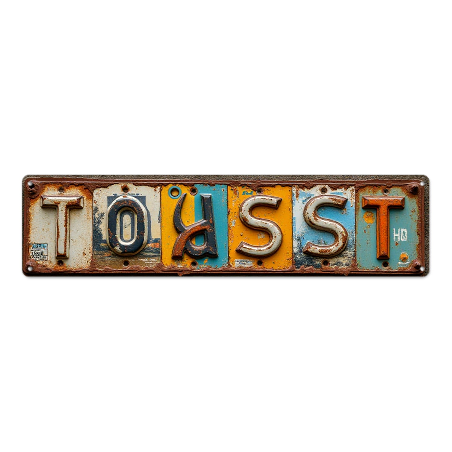 Rustic Asia Retro Kitchen Wall Decor Rustic 16*4 in License Plate Art Tin Signs ...