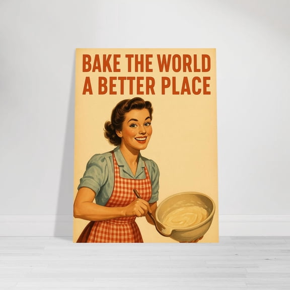 Retro Kitchen Wall Decor Vintage Baking Picture, Unframed Paper Poster 8x10in