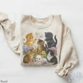 thumbnail image 1 of Retro Kitten Sweatshirt , 90s Vintage Cute Cats Pullover, Boho Unisex Floral Cat Butterfly Graphic Crewneck, 1 of 4