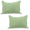 thumbnail image 1 of Retro Knitted Quilt Pillowcover Set of 2, Spring Meadow Wildflower on Green Background Field Yard Bedding Plants, Standard Queen Pillow Sham Bedroom, 30" x 20", Pale Green Cream Yellow, by Ambesonne, 1 of 1