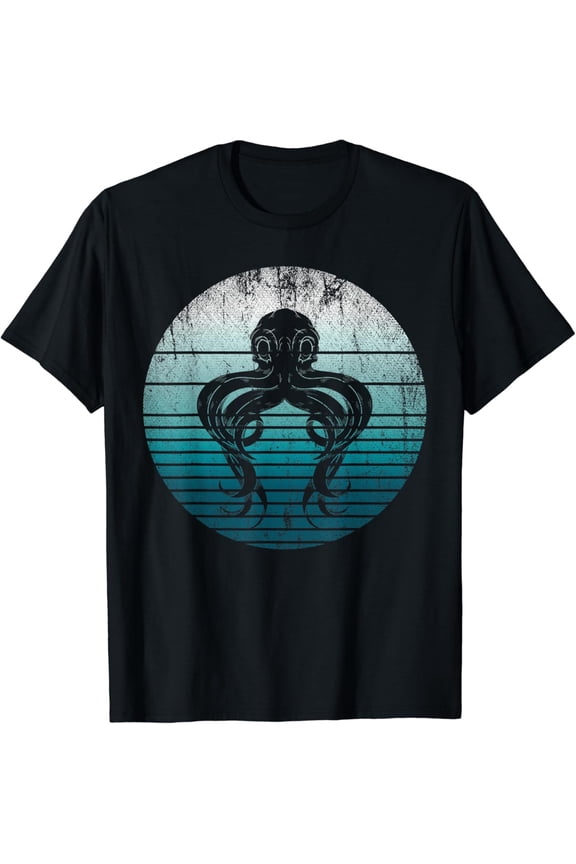 Retro Kraken Octopus T-Shirt Pirate Sea Animal Kraken Octopus Version Three T-Shirt