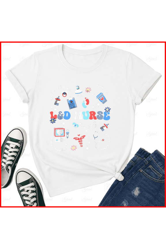 Retro L and D Nurse Labor and Delivery OB Nursing 4th of July Vibe Unisex T-Shirt, S-5XL