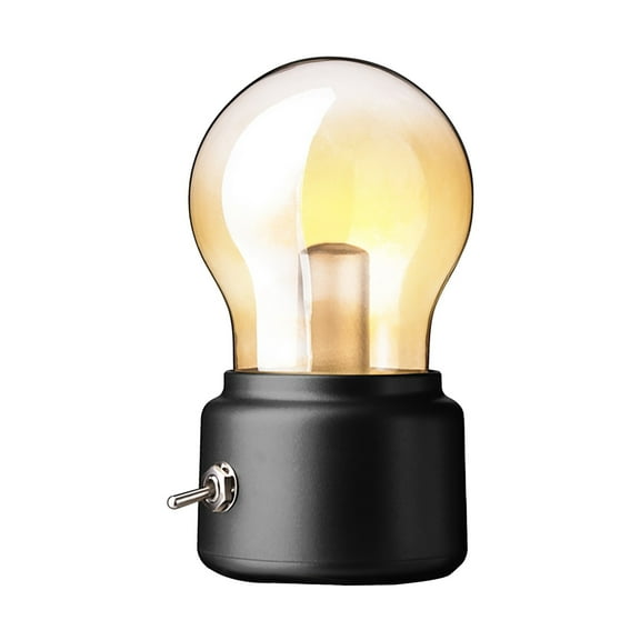 Retro LED Night Light Bulb - USB Rechargeable, Soft Warm Light, Bedside Desk