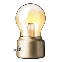 Retro LED Night Light Bulb - USB Rechargeable, Soft Warm Light, Bedside Desk
