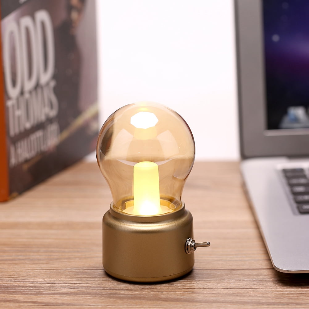 Retro LED Night Light, Edison Bulb Bedside Lamp, Vintage USB