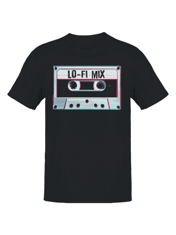 Retro LO-FI MIX Men's Black T-shirt