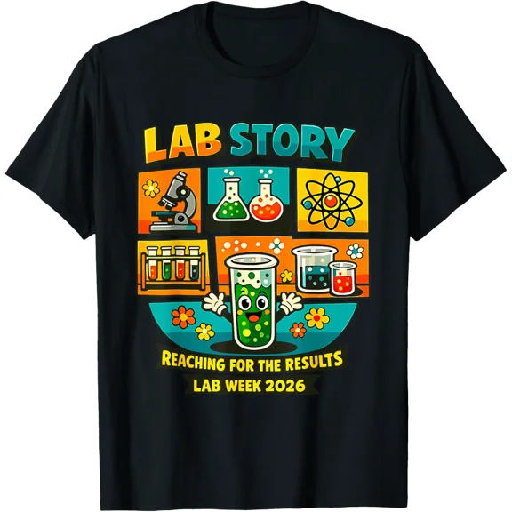 Retro Lab Story Reaching For The Results Lab Week Tech T-Shirt
