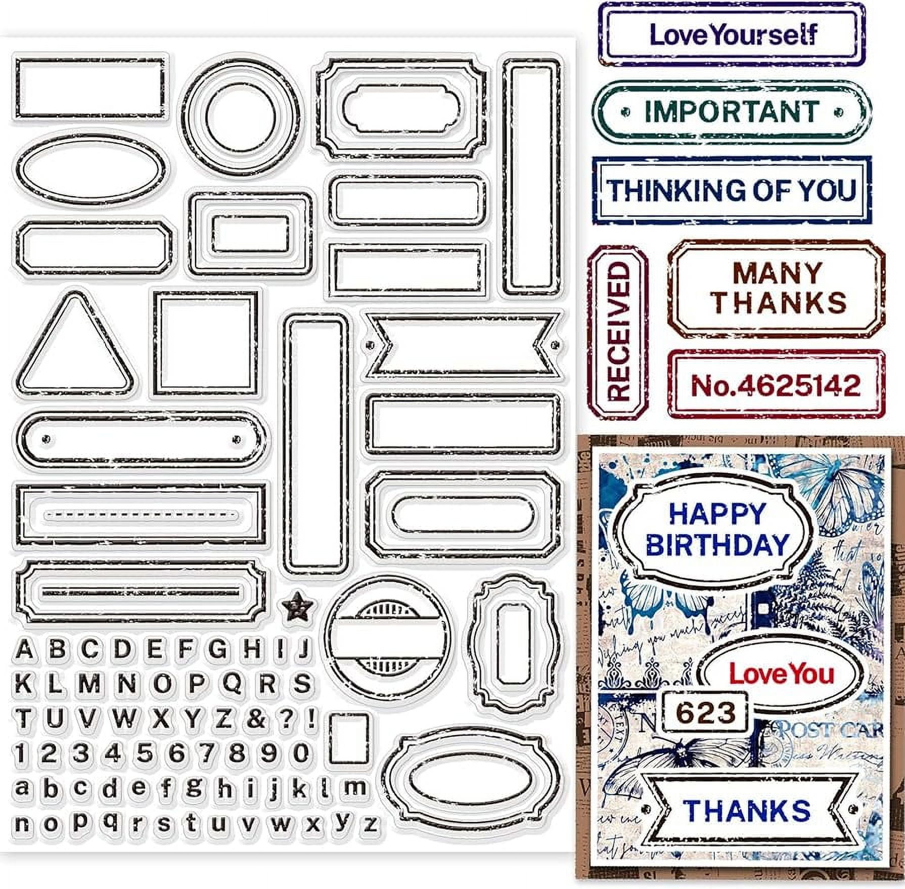  Yinder 4 Sheets Vintage Text Silicone Stamps Postage Clear  Stamps Postcard Stamps 3 Pieces 3 Sizes Acrylic Sheet with Grid Lines for  Card Making Photo Frame Scrapbooking Decor DIY Crafts 