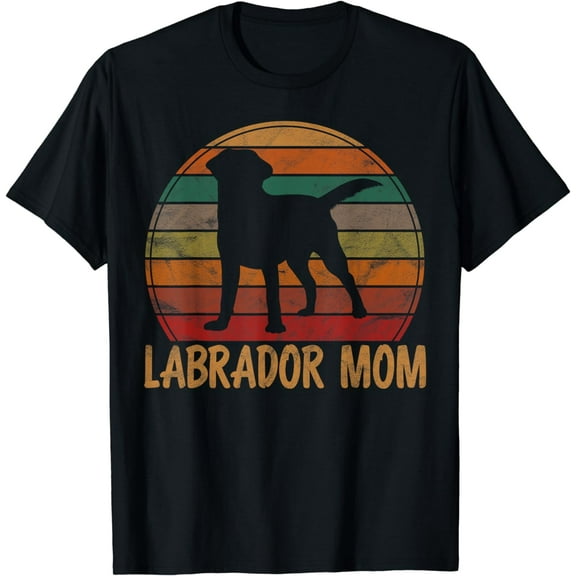 Retro Labrador Mom Dog Mother Pet Golden Black Lab Mama T-Shirt